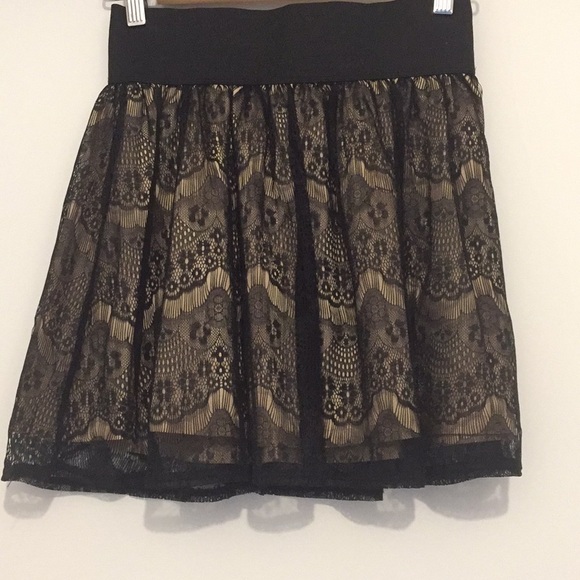 Lily Rose Dresses & Skirts - NWOT Black and Beige Lace Skirt